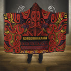 Aotearoa Iwi Rongowhakaata Hooded Blanket Maori Wharenui House Tribal Pattern
