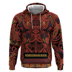 Aotearoa Iwi Rongowhakaata Hoodie Maori Wharenui House Tribal Pattern