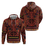 Aotearoa Iwi Rongowhakaata Hoodie Maori Wharenui House Tribal Pattern