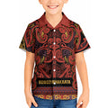 Aotearoa Iwi Rongowhakaata Kid Hawaiian Shirt Maori Wharenui House Tribal Pattern