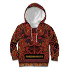 Aotearoa Iwi Rongowhakaata Kid Hoodie Maori Wharenui House Tribal Pattern