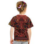 Aotearoa Iwi Rongowhakaata Kid T Shirt Maori Wharenui House Tribal Pattern