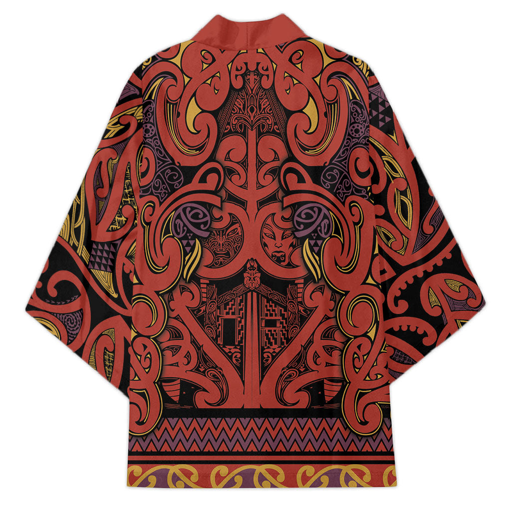 Aotearoa Iwi Rongowhakaata Kimono Maori Wharenui House Tribal Pattern