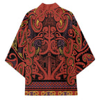 Aotearoa Iwi Rongowhakaata Kimono Maori Wharenui House Tribal Pattern