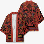 Aotearoa Iwi Rongowhakaata Kimono Maori Wharenui House Tribal Pattern