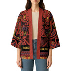 Aotearoa Iwi Rongowhakaata Kimono Maori Wharenui House Tribal Pattern