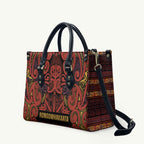 Aotearoa Iwi Rongowhakaata Leather Bag Maori Wharenui House Tribal Pattern