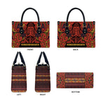 Aotearoa Iwi Rongowhakaata Leather Bag Maori Wharenui House Tribal Pattern