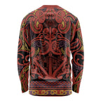 Aotearoa Iwi Rongowhakaata Long Sleeve Shirt Maori Wharenui House Tribal Pattern