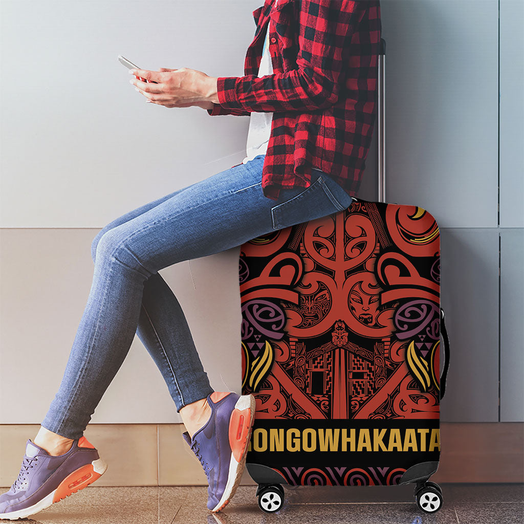 Aotearoa Iwi Rongowhakaata Luggage Cover Maori Wharenui House Tribal Pattern