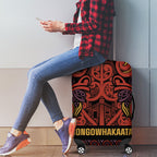 Aotearoa Iwi Rongowhakaata Luggage Cover Maori Wharenui House Tribal Pattern