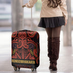 Aotearoa Iwi Rongowhakaata Luggage Cover Maori Wharenui House Tribal Pattern