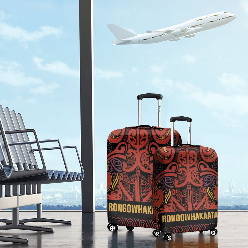 Aotearoa Iwi Rongowhakaata Luggage Cover Maori Wharenui House Tribal Pattern