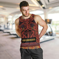 Aotearoa Iwi Rongowhakaata Men Tank Top Maori Wharenui House Tribal Pattern