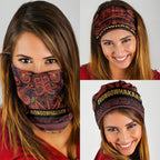 Aotearoa Iwi Rongowhakaata Neck Gaiter Maori Wharenui House Tribal Pattern