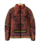 Aotearoa Iwi Rongowhakaata Padded Jacket Maori Wharenui House Tribal Pattern