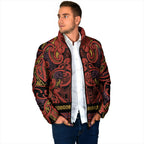 Aotearoa Iwi Rongowhakaata Padded Jacket Maori Wharenui House Tribal Pattern