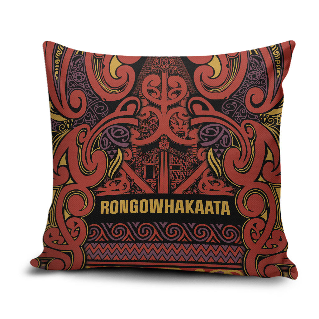 Aotearoa Iwi Rongowhakaata Pillow Cover Maori Wharenui House Tribal Pattern