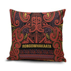 Aotearoa Iwi Rongowhakaata Pillow Cover Maori Wharenui House Tribal Pattern