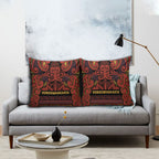 Aotearoa Iwi Rongowhakaata Pillow Cover Maori Wharenui House Tribal Pattern