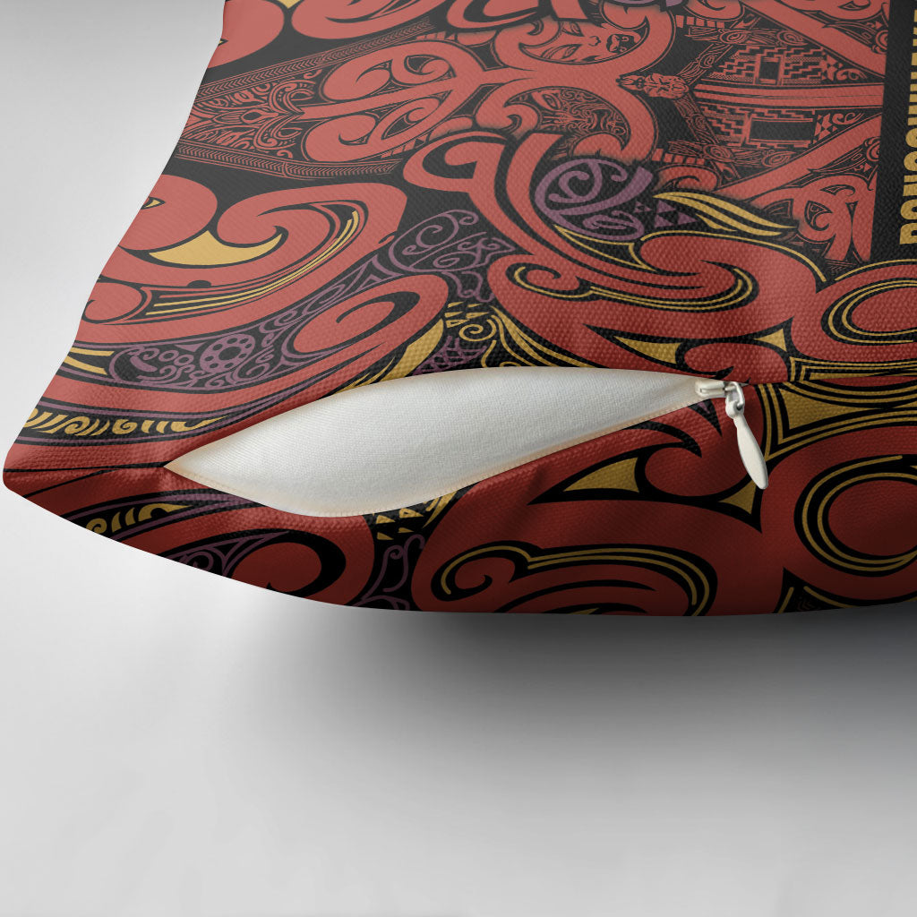 Aotearoa Iwi Rongowhakaata Pillow Cover Maori Wharenui House Tribal Pattern