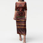 Aotearoa Iwi Rongowhakaata Puletasi Maori Wharenui House Tribal Pattern