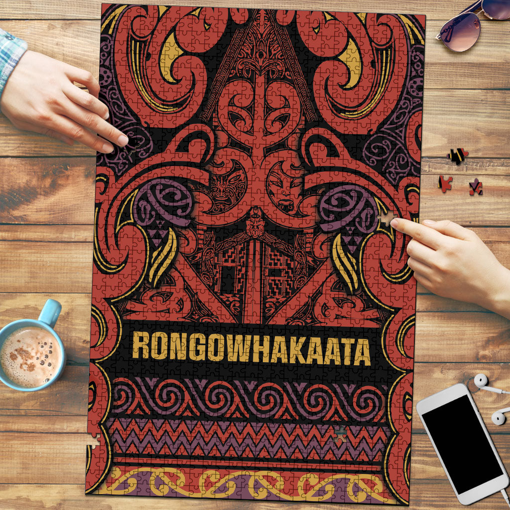 Aotearoa Iwi Rongowhakaata Puzzle Maori Wharenui House Tribal Pattern