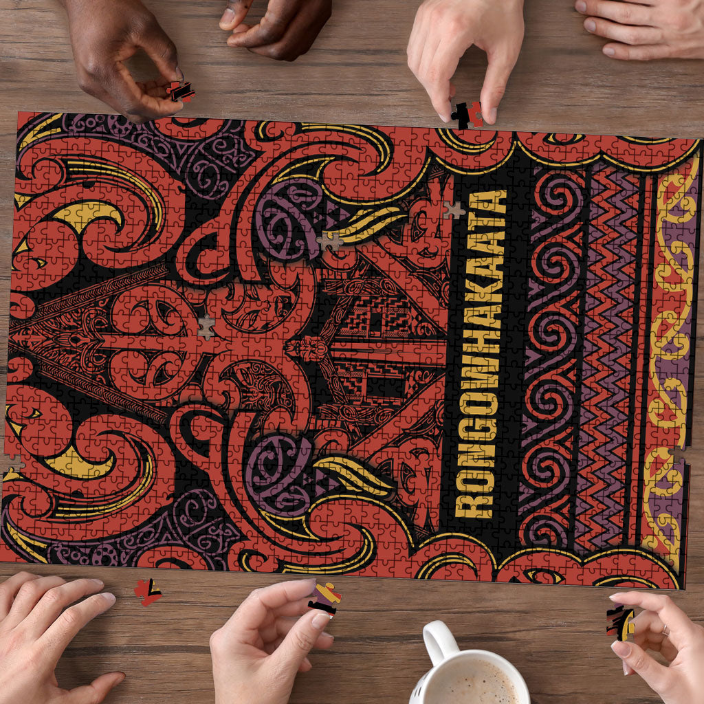 Aotearoa Iwi Rongowhakaata Puzzle Maori Wharenui House Tribal Pattern