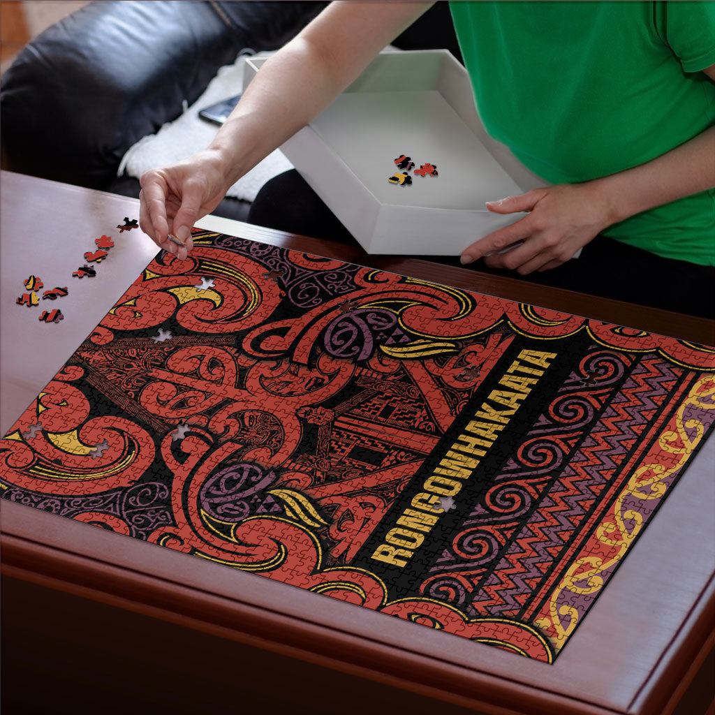 Aotearoa Iwi Rongowhakaata Puzzle Maori Wharenui House Tribal Pattern
