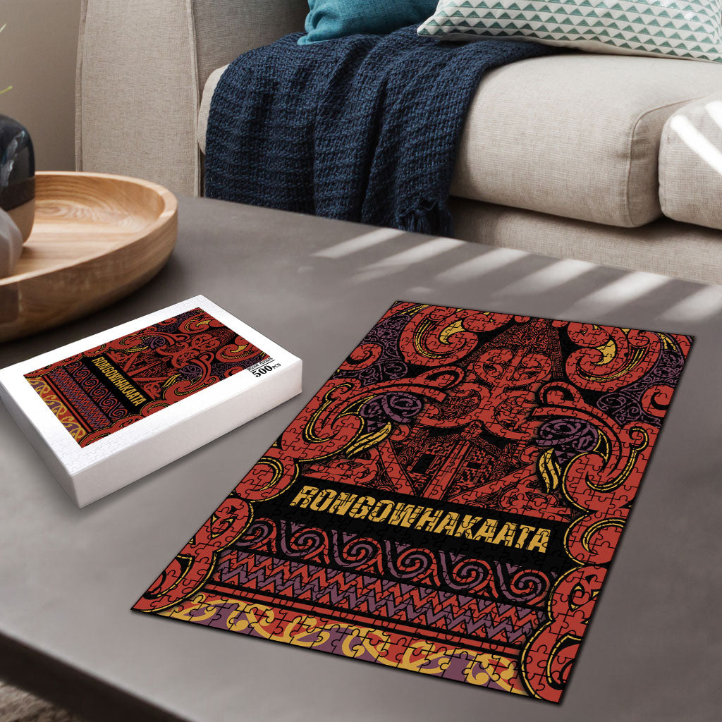 Aotearoa Iwi Rongowhakaata Puzzle Maori Wharenui House Tribal Pattern