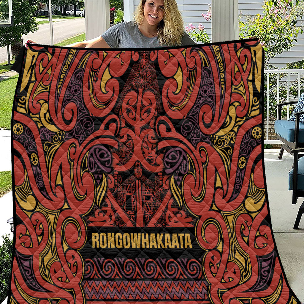 Aotearoa Iwi Rongowhakaata Quilt Maori Wharenui House Tribal Pattern