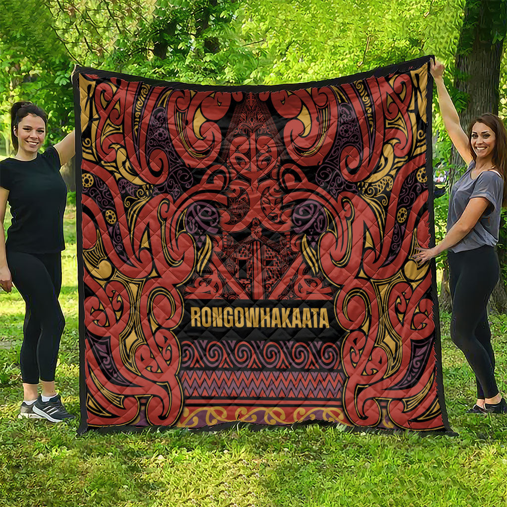 Aotearoa Iwi Rongowhakaata Quilt Maori Wharenui House Tribal Pattern