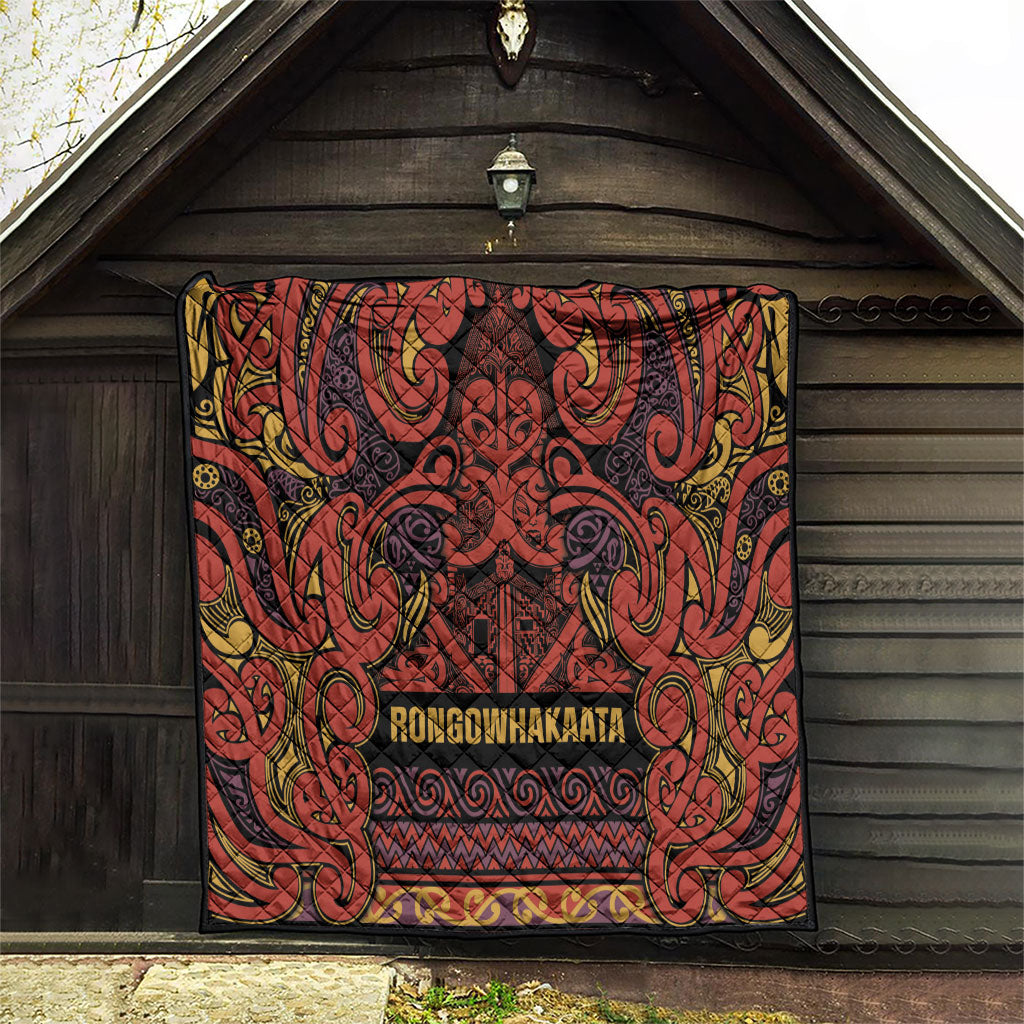 Aotearoa Iwi Rongowhakaata Quilt Maori Wharenui House Tribal Pattern