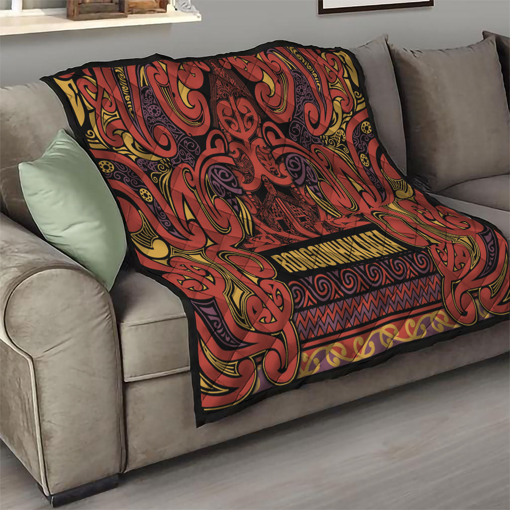 Aotearoa Iwi Rongowhakaata Quilt Maori Wharenui House Tribal Pattern