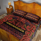 Aotearoa Iwi Rongowhakaata Quilt Bed Set Maori Wharenui House Tribal Pattern