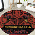 Aotearoa Iwi Rongowhakaata Round Carpet Maori Wharenui House Tribal Pattern
