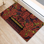 Aotearoa Iwi Rongowhakaata Rubber Doormat Maori Wharenui House Tribal Pattern
