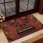 Aotearoa Iwi Rongowhakaata Rubber Doormat Maori Wharenui House Tribal Pattern
