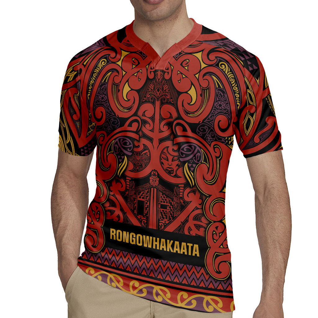 Aotearoa Iwi Rongowhakaata Rugby Jersey Maori Wharenui House Tribal Pattern