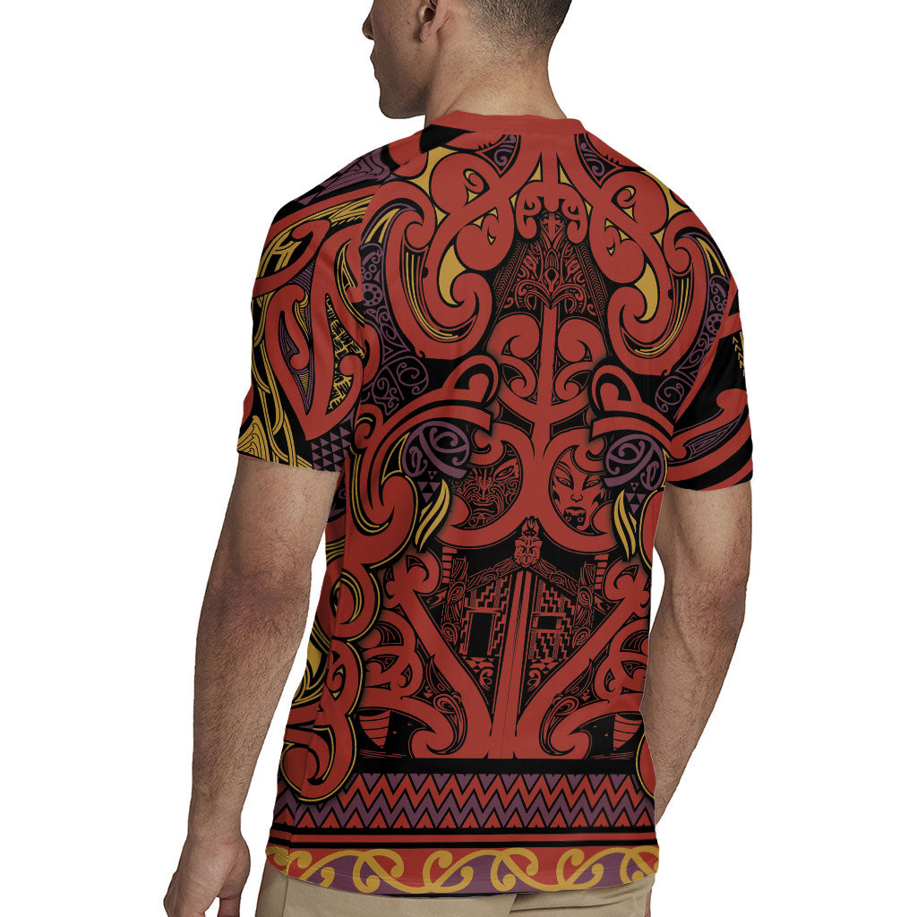 Aotearoa Iwi Rongowhakaata Rugby Jersey Maori Wharenui House Tribal Pattern