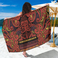 Aotearoa Iwi Rongowhakaata Sarong Maori Wharenui House Tribal Pattern