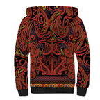 Aotearoa Iwi Rongowhakaata Sherpa Hoodie Maori Wharenui House Tribal Pattern