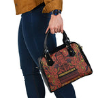 Aotearoa Iwi Rongowhakaata Shoulder Handbag Maori Wharenui House Tribal Pattern