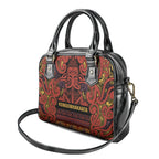 Aotearoa Iwi Rongowhakaata Shoulder Handbag Maori Wharenui House Tribal Pattern