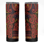 Aotearoa Iwi Rongowhakaata Skinny Tumbler Maori Wharenui House Tribal Pattern