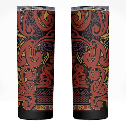 Aotearoa Iwi Rongowhakaata Skinny Tumbler Maori Wharenui House Tribal Pattern
