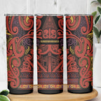 Aotearoa Iwi Rongowhakaata Skinny Tumbler Maori Wharenui House Tribal Pattern