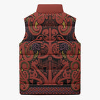 Aotearoa Iwi Rongowhakaata Sleeveless Puffer Jacket Maori Wharenui House Tribal Pattern