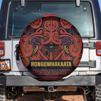 Aotearoa Iwi Rongowhakaata Spare Tire Cover Maori Wharenui House Tribal Pattern