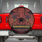 Aotearoa Iwi Rongowhakaata Spare Tire Cover Maori Wharenui House Tribal Pattern
